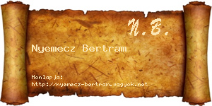 Nyemecz Bertram névjegykártya